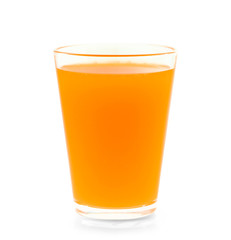 orange juice on white background.