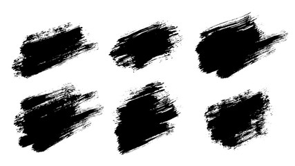 Poster - Brush strokes. Vector paintbrush set. Grunge design elements.