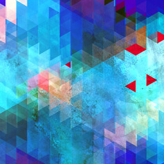 Abstract multicolored geometric design of different polygons background