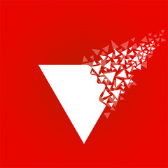 Poster - Abstract triangle with explosion on small splinters, geometric shape