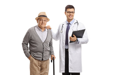 Poster - Senior male patient and a doctor