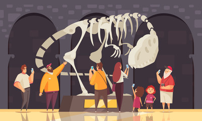 Wall Mural - Dinosaur Skeleton Museum Composition