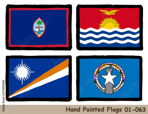 手描きの旗アイコン グアムの旗 キリバスの国旗 マーシャル諸島の国旗 マリアナ諸島の旗 Flag Of The Guam Kiribati Marshall Islands Mariana Islands Hand Drawn Isolated Vector Icon Buy This Stock Vector And Explore Similar Vectors At Adobe Stock