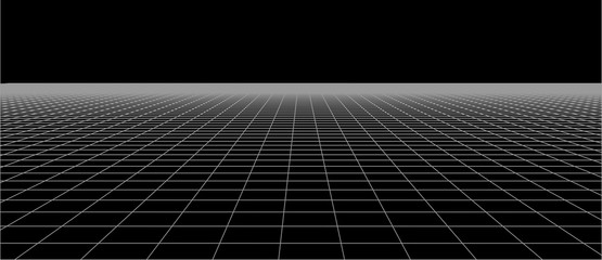 Abstract frame landscape. Vector perspective grid. 3d mesh