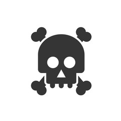 Poster - Skull icon template color editable. Skull symbol vector sign isolated on white background. Simple logo vector illustration for graphic and web design.