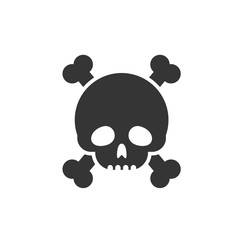 Poster - Skull icon template color editable. Skull symbol vector sign isolated on white background. Simple logo vector illustration for graphic and web design.