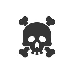 Poster - Skull icon template color editable. Skull symbol vector sign isolated on white background. Simple logo vector illustration for graphic and web design.