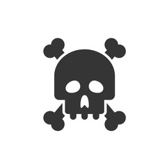 Poster - Skull icon template color editable. Skull symbol vector sign isolated on white background. Simple logo vector illustration for graphic and web design.