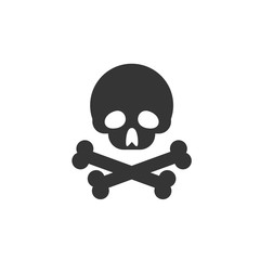 Poster - Skull icon template color editable. Skull symbol vector sign isolated on white background. Simple logo vector illustration for graphic and web design.