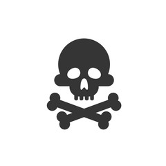 Poster - Skull icon template color editable. Skull symbol vector sign isolated on white background. Simple logo vector illustration for graphic and web design.