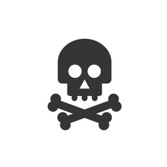 Poster - Skull icon template color editable. Skull symbol vector sign isolated on white background. Simple logo vector illustration for graphic and web design.