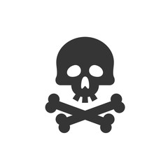 Poster - Skull icon template color editable. Skull symbol vector sign isolated on white background. Simple logo vector illustration for graphic and web design.