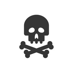 Poster - Skull icon template color editable. Skull symbol vector sign isolated on white background. Simple logo vector illustration for graphic and web design.