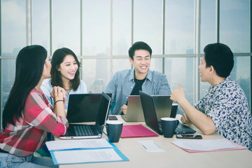 Business team having a discussion in the office