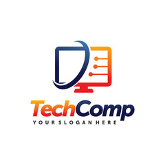 Computer Tech, Computer repair, Computer services, PC Logo vector