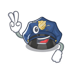 Sticker - Two finger police hat in the character shape