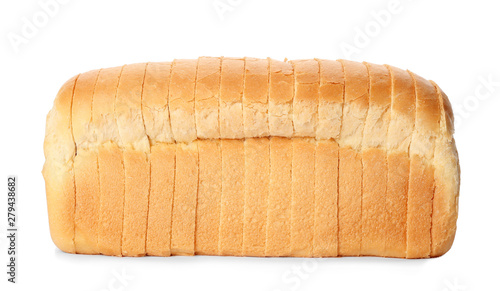 Cuadros en Lienzo Sliced loaf of wheat bread isolated on white