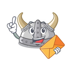 Sticker - With envelope viking helmet in the cartoon shape