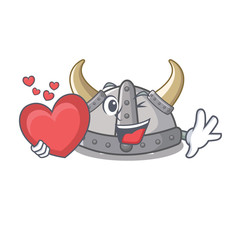 Canvas Print - With heart viking helmet toys on mascot table