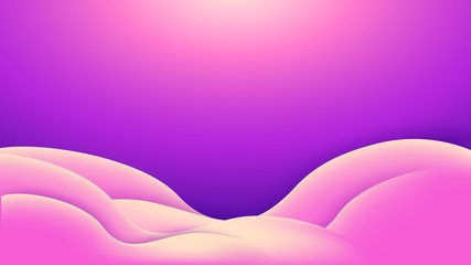 Wall Mural - abstract pink violet background with wavy curved shape. 16:9 aspect ratio