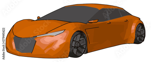 Cuadros en Lienzo Orange lamborghini gallardo, illustration, vector on white background