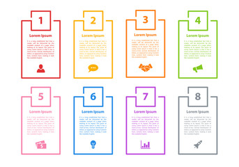 Wall Mural - Infographic design business concept vector illustration with 8 steps or options or processes represent work flow or diagram