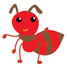 Sticker - Red fat ant, illustration, vector on white background.