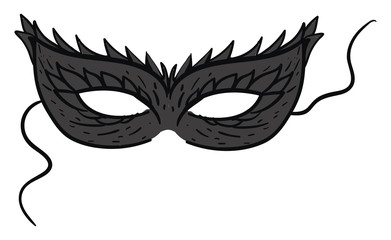 Sticker - Black mask, illustration, vector on white background.