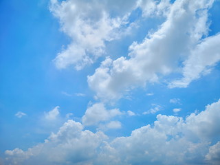 Blue sky with clouds background and textures. 