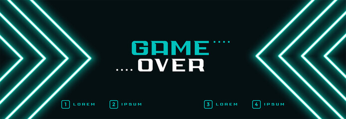 Wall Mural - digital neon game over banner design