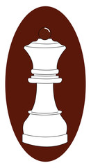 Sticker - Queen chess, illustration, vector on white background.