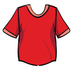 Sticker - Red shirt, illustration, vector on white background.