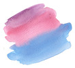 Color gradation brush watercolor background hand painted on white, Purple pink and blue texture watercolor
