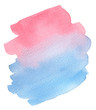 Pink and Blue Color gradation brush watercolor background hand painted on white,texture watercolor background