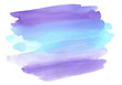 Color gradation Purple and Blue texture brush watercolor background hand painted on white