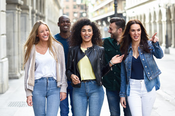 Poster - Group of friends having fun together outdoors