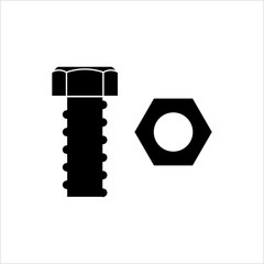 Wall Mural - Nut And Bolt Icon, Hex Nut