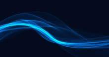 Abstract Smooth Blue Light Streak Wave Background