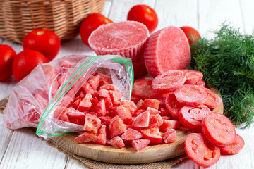 Frozen red tomatoes