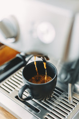 Process of making classic espresso in machine