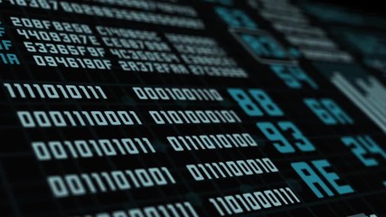 3D Abstract Futuristic Cyberspace with Binary Code
