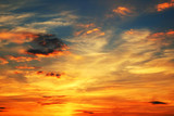 Fototapeta Fototapeta z niebem - Niebo,zachód słońca,kolorowe chmury.