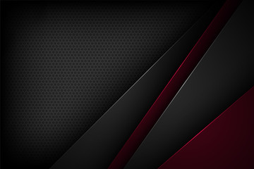 Wall Mural - black abstract vector background with overlapping characteristics.