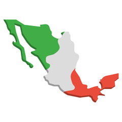 Sticker - mexico map geography isolated icon