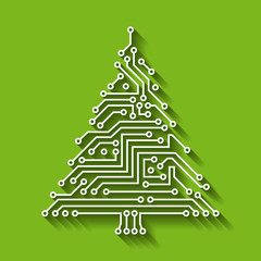 Electronic Circuit Christmas Tree, Happy New Year