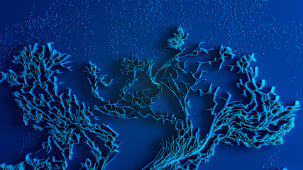 Network animation connected dots or growing trails
