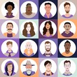 © Oleksandr - Set of flat style avatars of colorful vector icons. Character set of people.