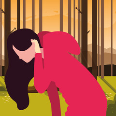 Poster - traveler woman character forest outdoors