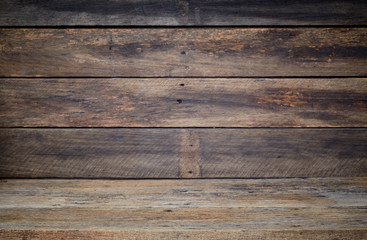 wooden floor with wooden wall