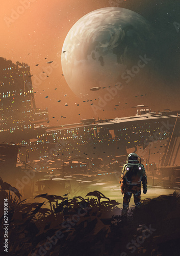 astronauta-patrzac-na-futurystyczny